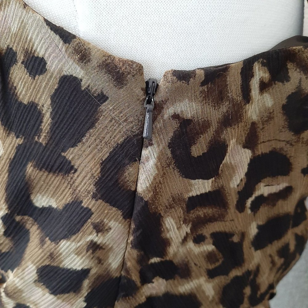 NWT Jones New York Cheetah Pattern Silk Midi Dress - Picture 10 of 14